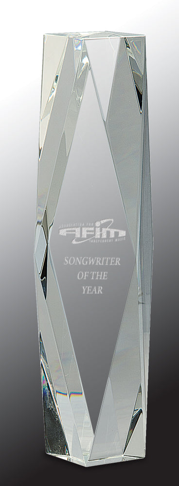 Clear Crystal Facet Tower