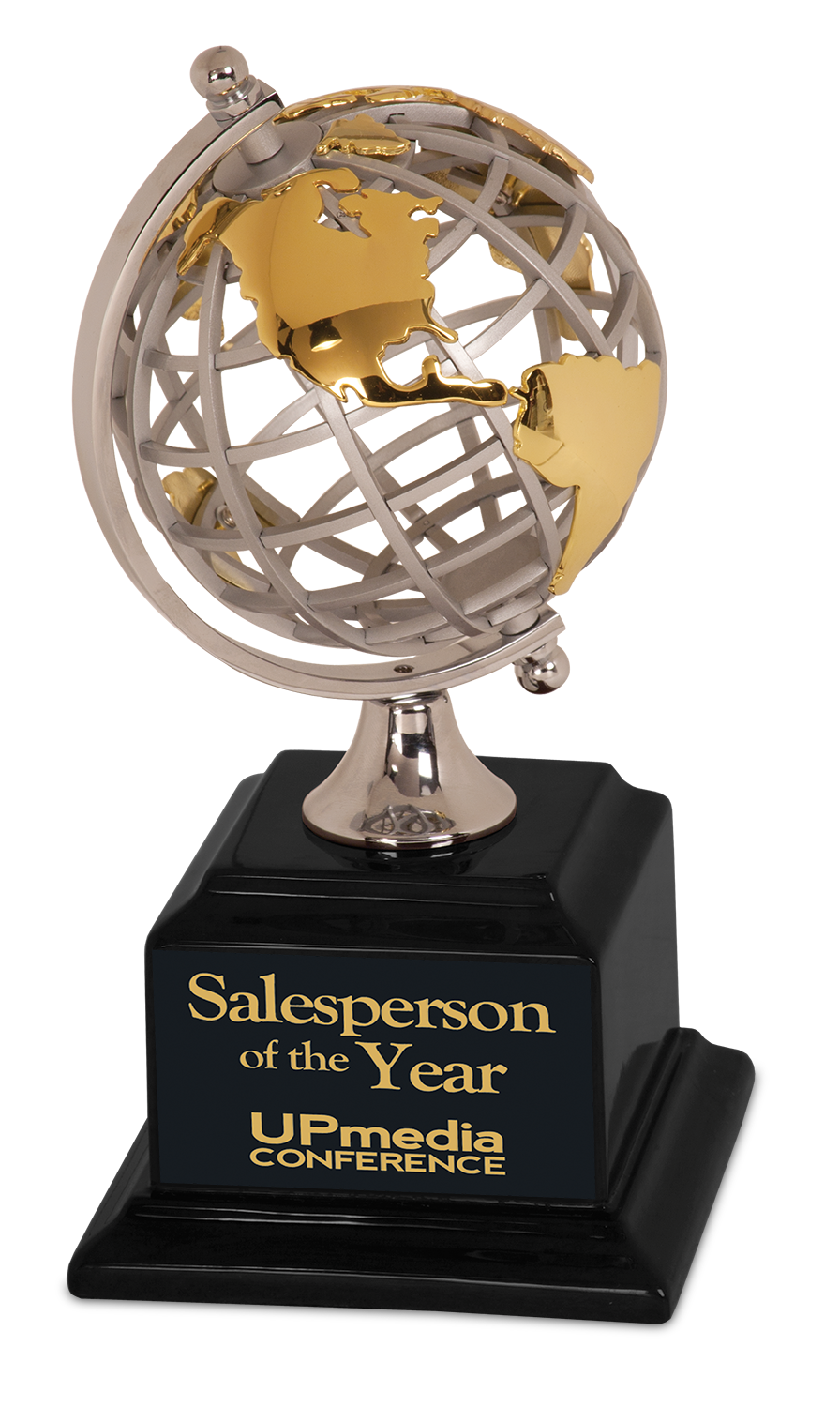 Gold/Silver Globe with Black Piano Finish Base
