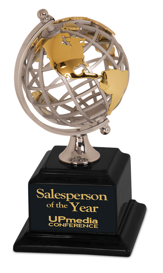 Gold/Silver Globe with Black Piano Finish Base