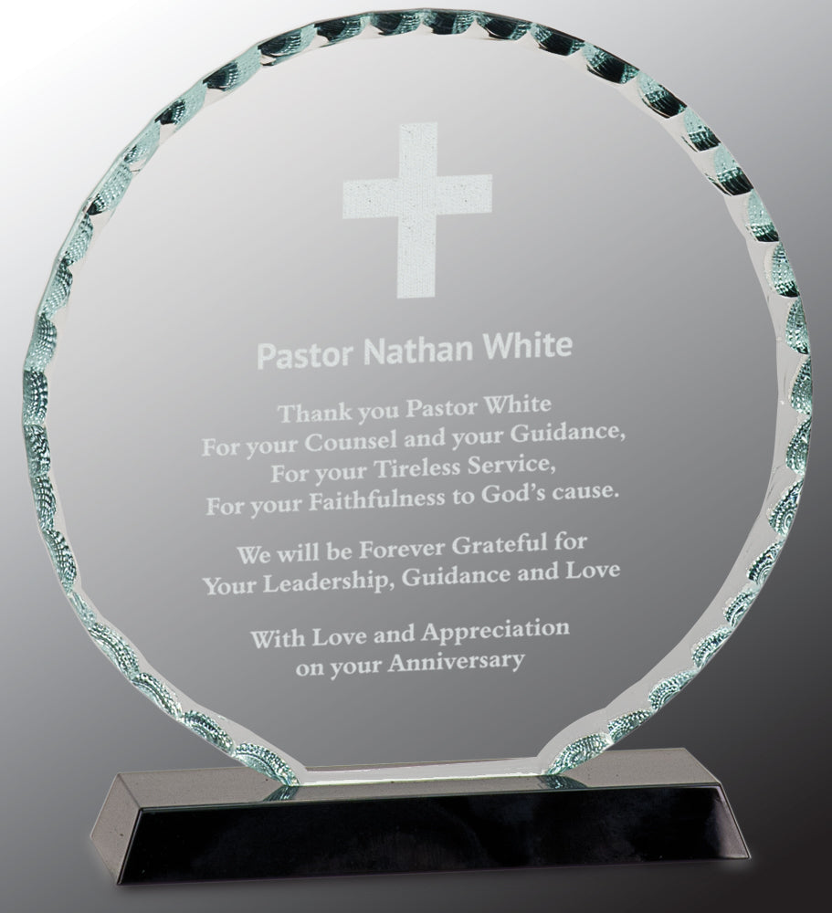 Round Facet Glass on Black Base