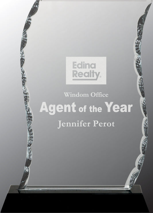 Scroll Facet Glass on Black Base