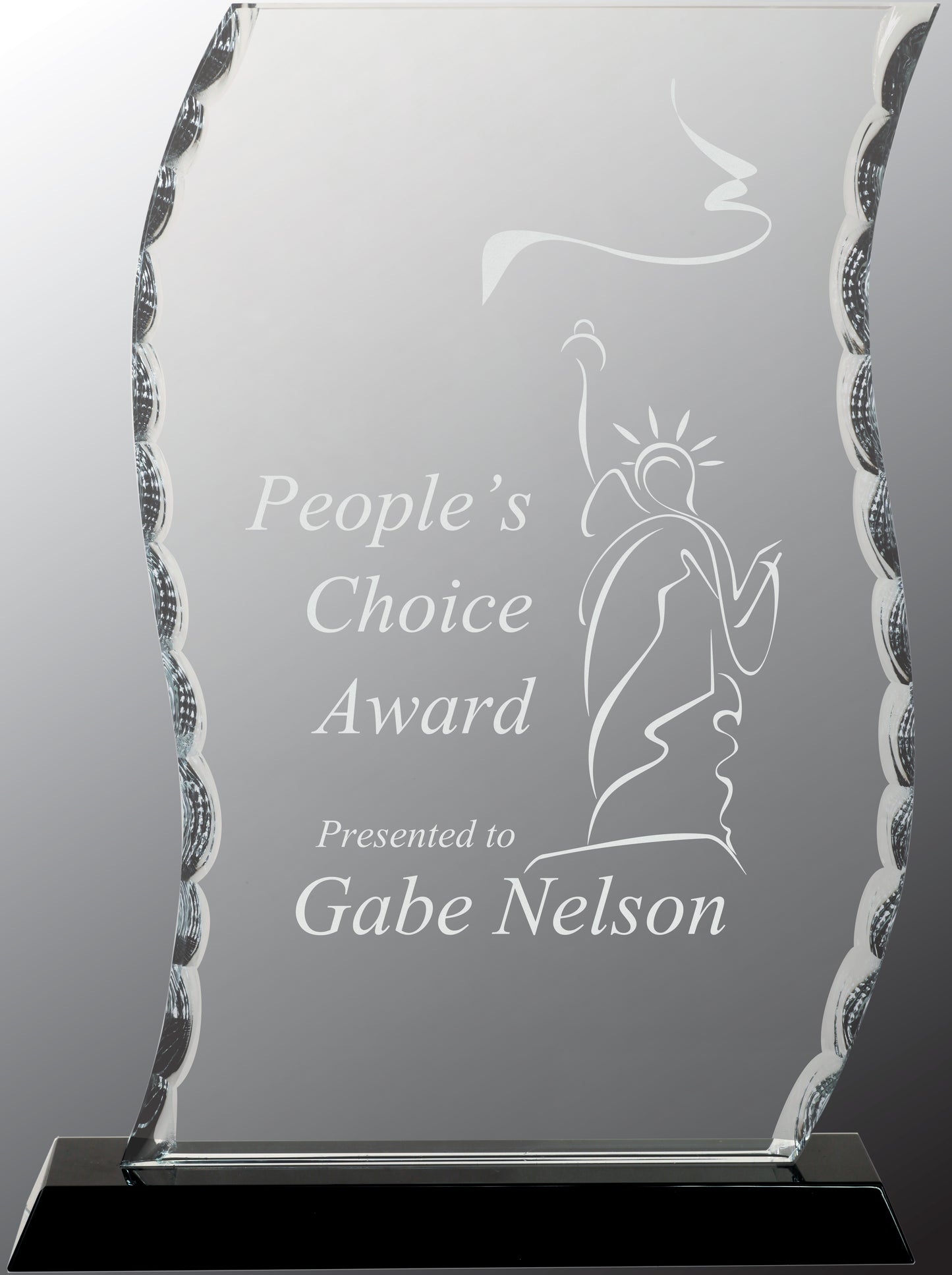 Scroll Facet Glass on Black Base