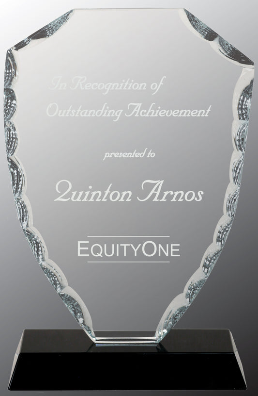 Shield Facet Glass on Black Base