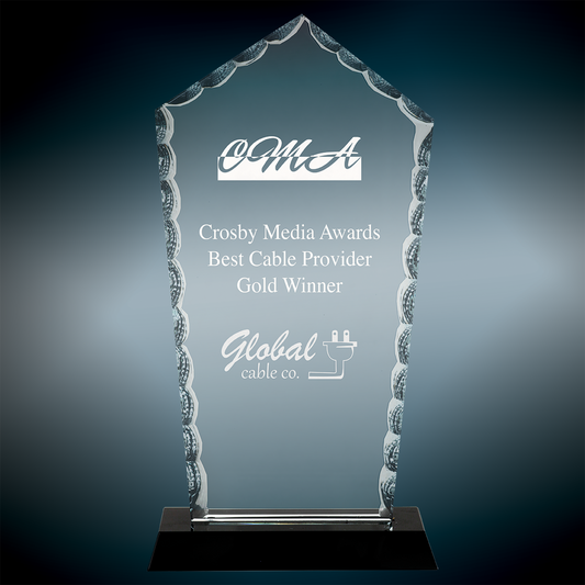 Diamond Facet Glass on Black Base