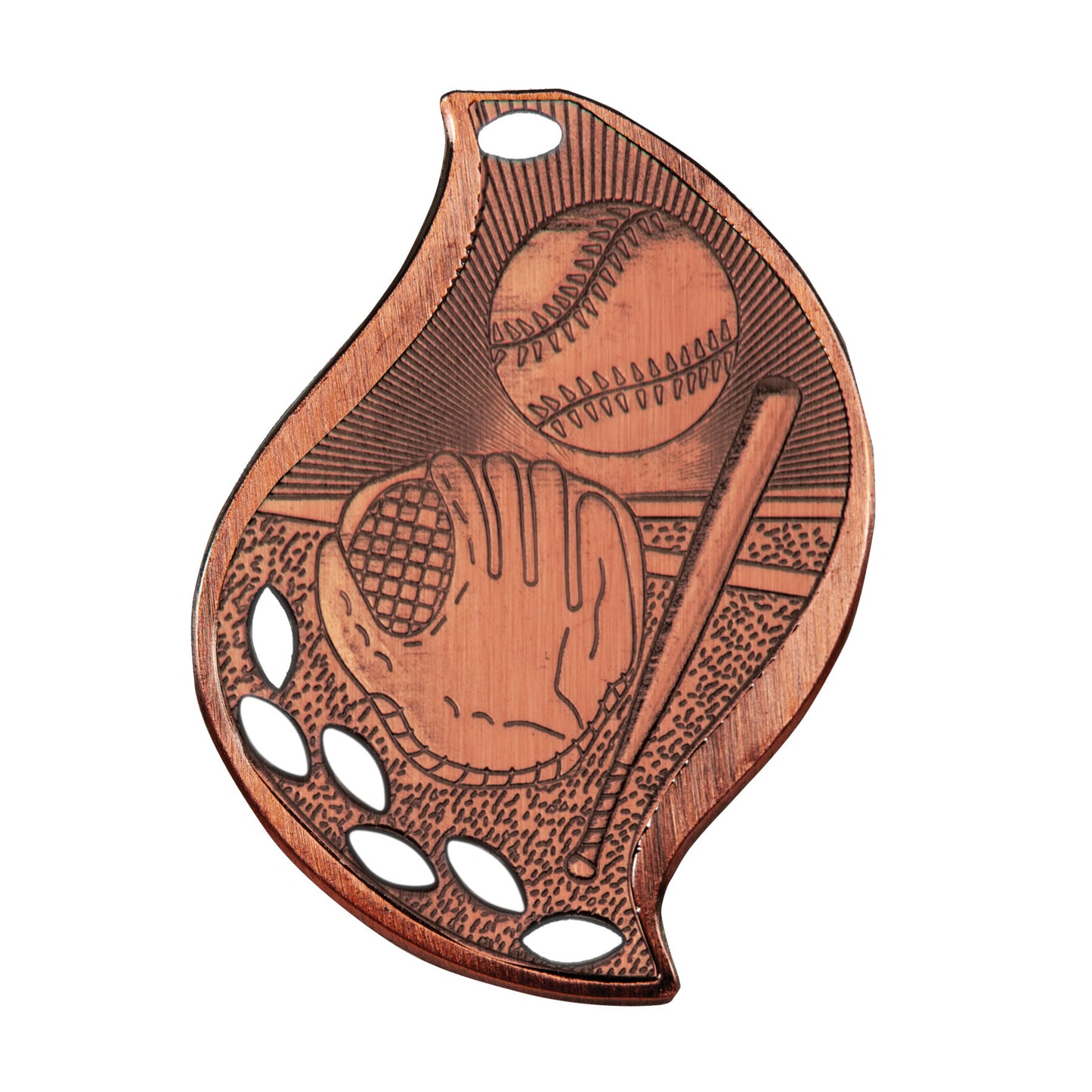 2 1/4" Baseball/Softball Laserable Flame Medal