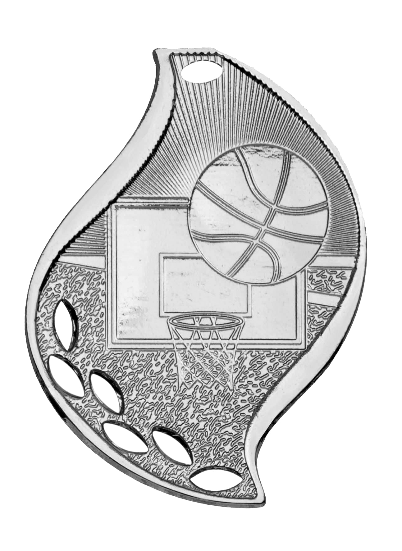 2 1/4" Basketball Laserable Flame Medal