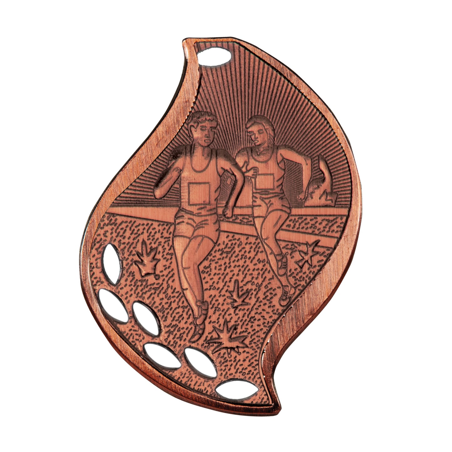2 1/4" Cross Country Laserable Flame Medal