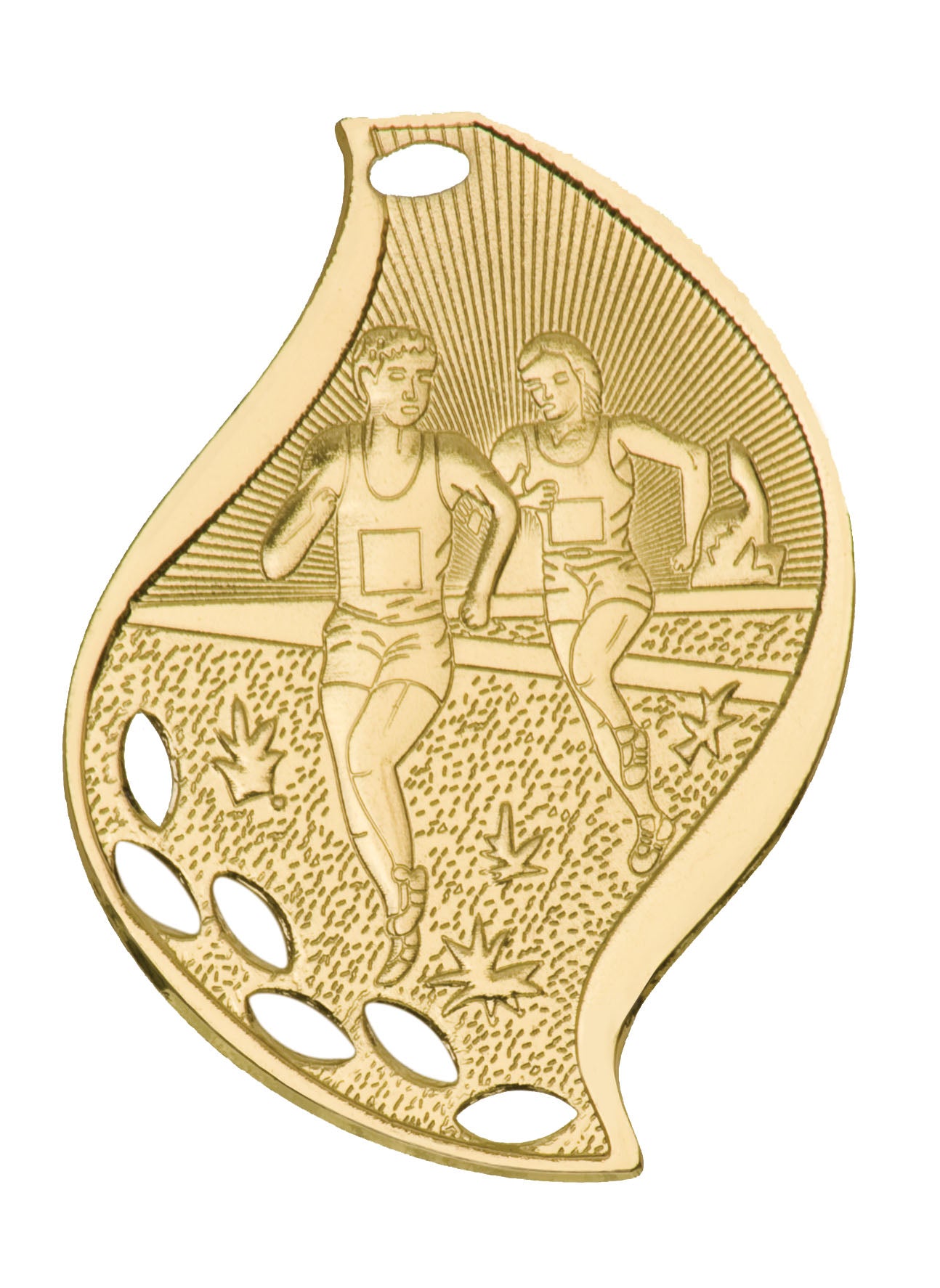 2 1/4" Cross Country Laserable Flame Medal