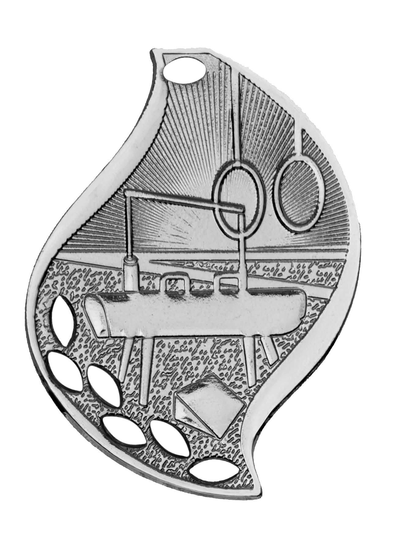 2 1/4" Gymnastics Laserable Flame Medal