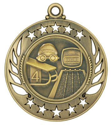 2 1/4" Swimming Galaxy Medal