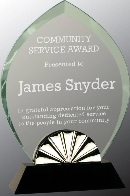 Oval Horizon Glass with Black Base