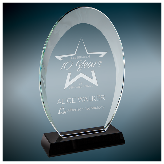 Oval Halo Glass with Black Base