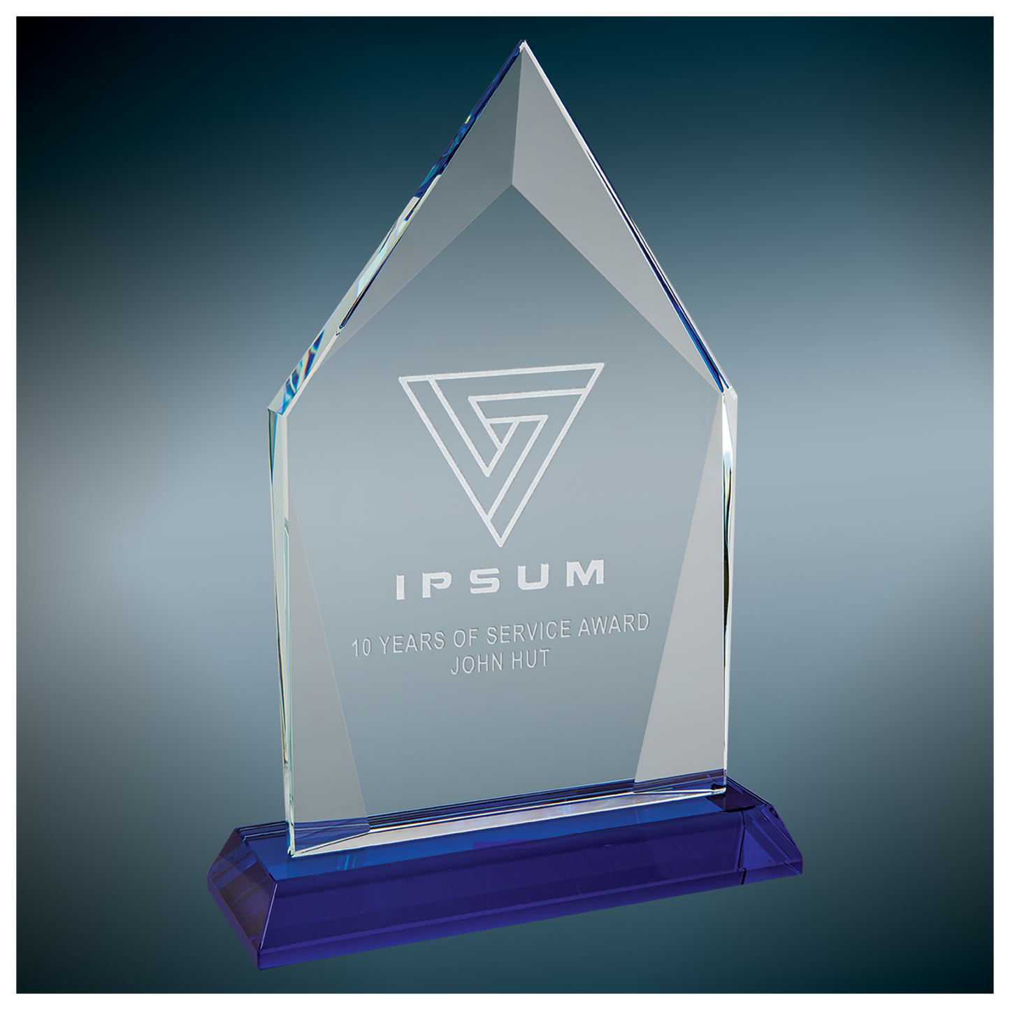 Diamond Halo Glass with Blue Base