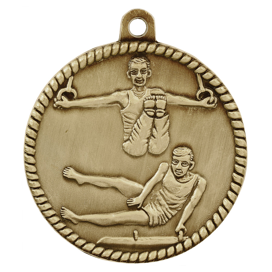 2" Male Gymnastics High Relief Medal