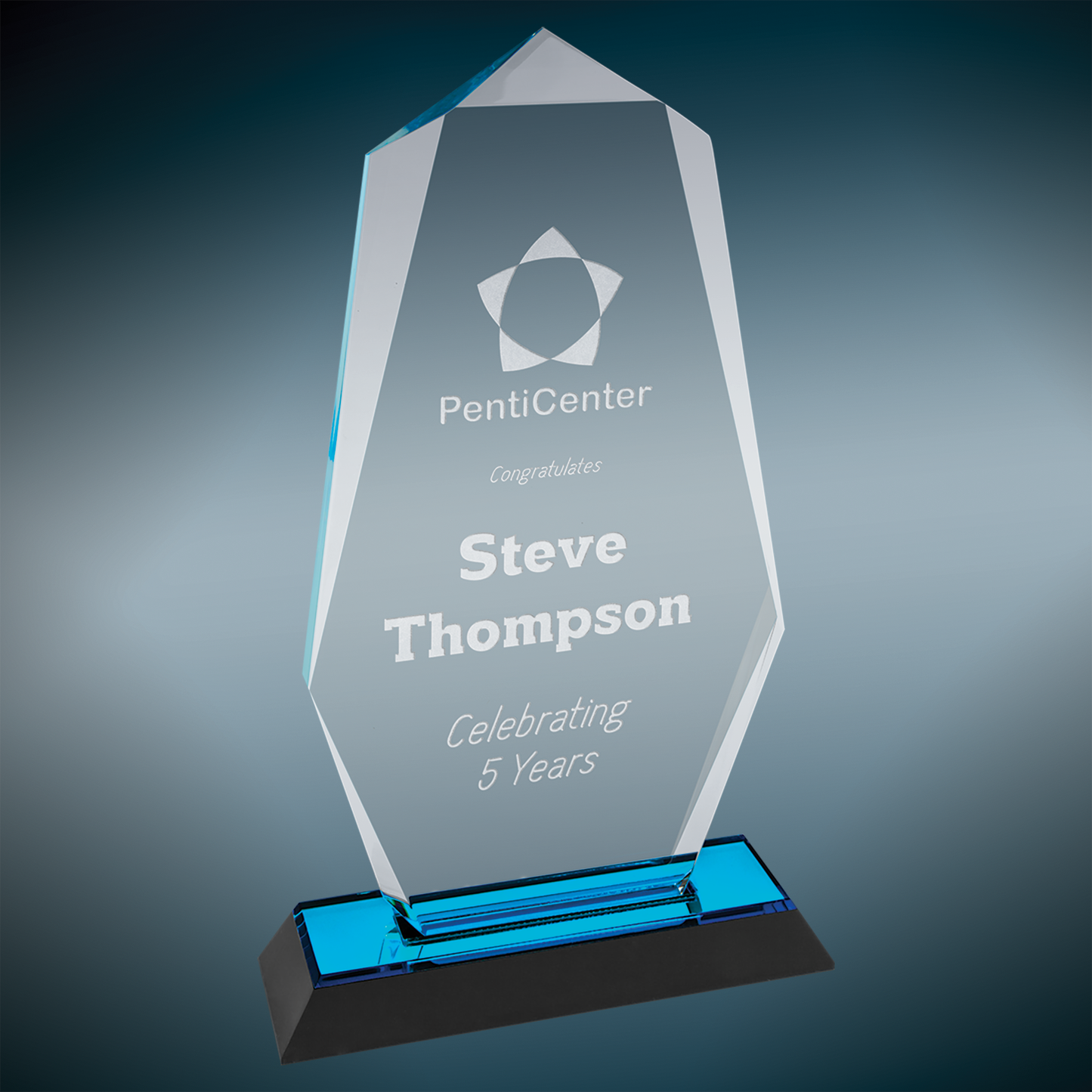 Blue Octagon Point Impress Acrylic