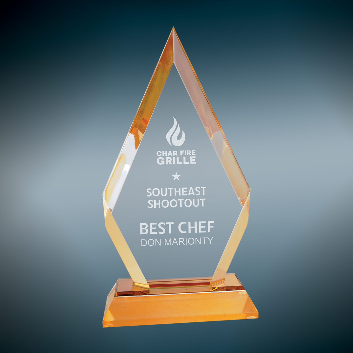 Gold Frosted Base Diamond Impress Acrylic