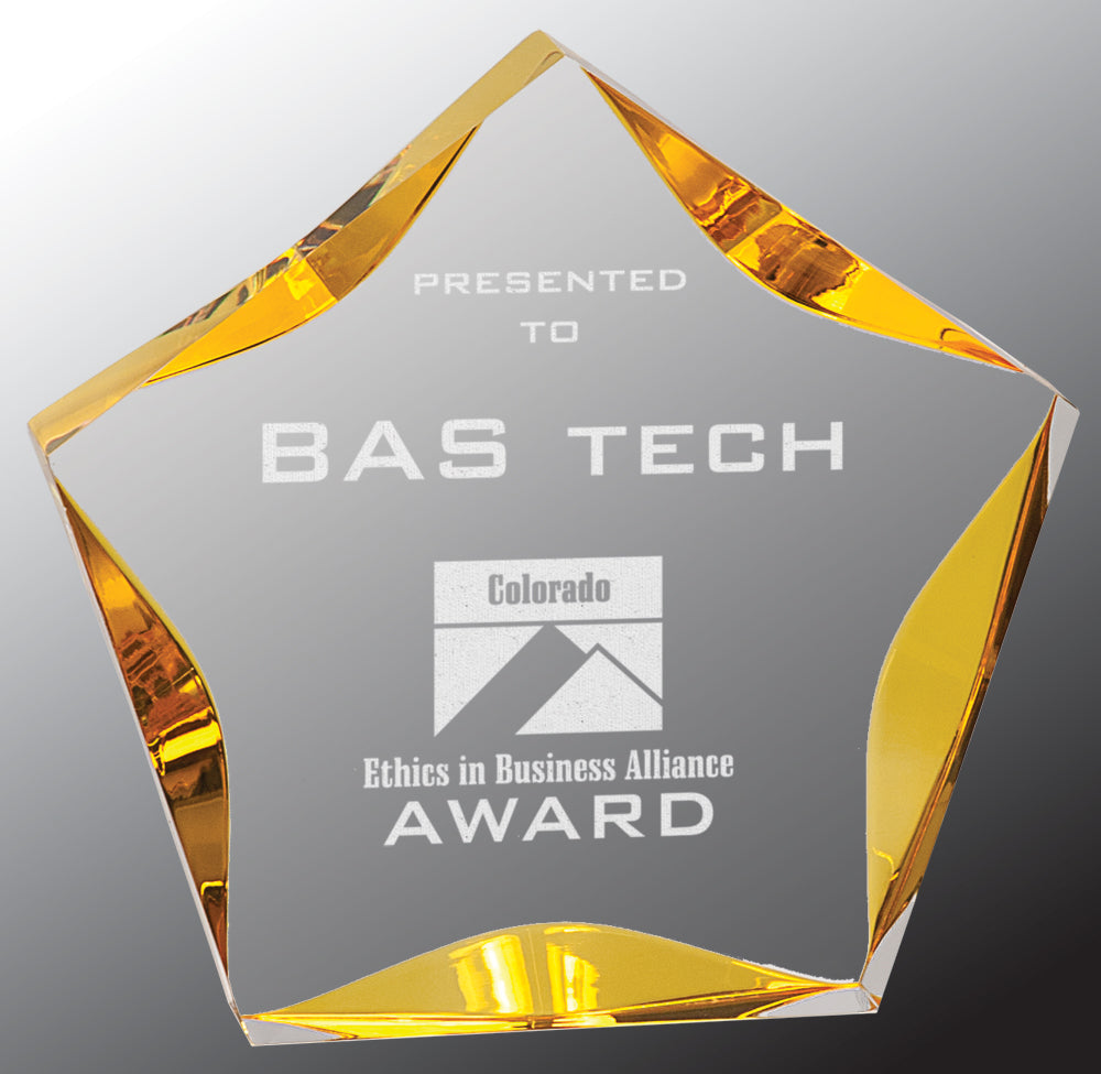 Clear/Gold Luminary Star Acrylic