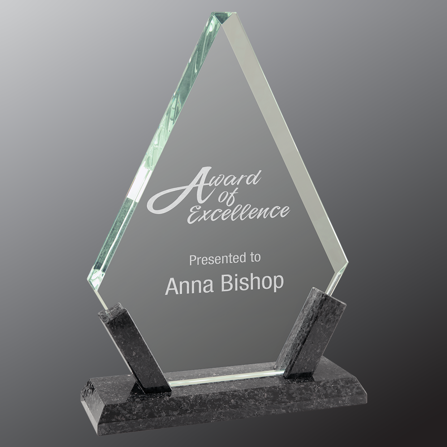 Diamond Glass with Black Marble Base
