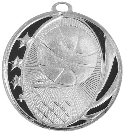 2" Basketball Laserable MidNite Star Medal