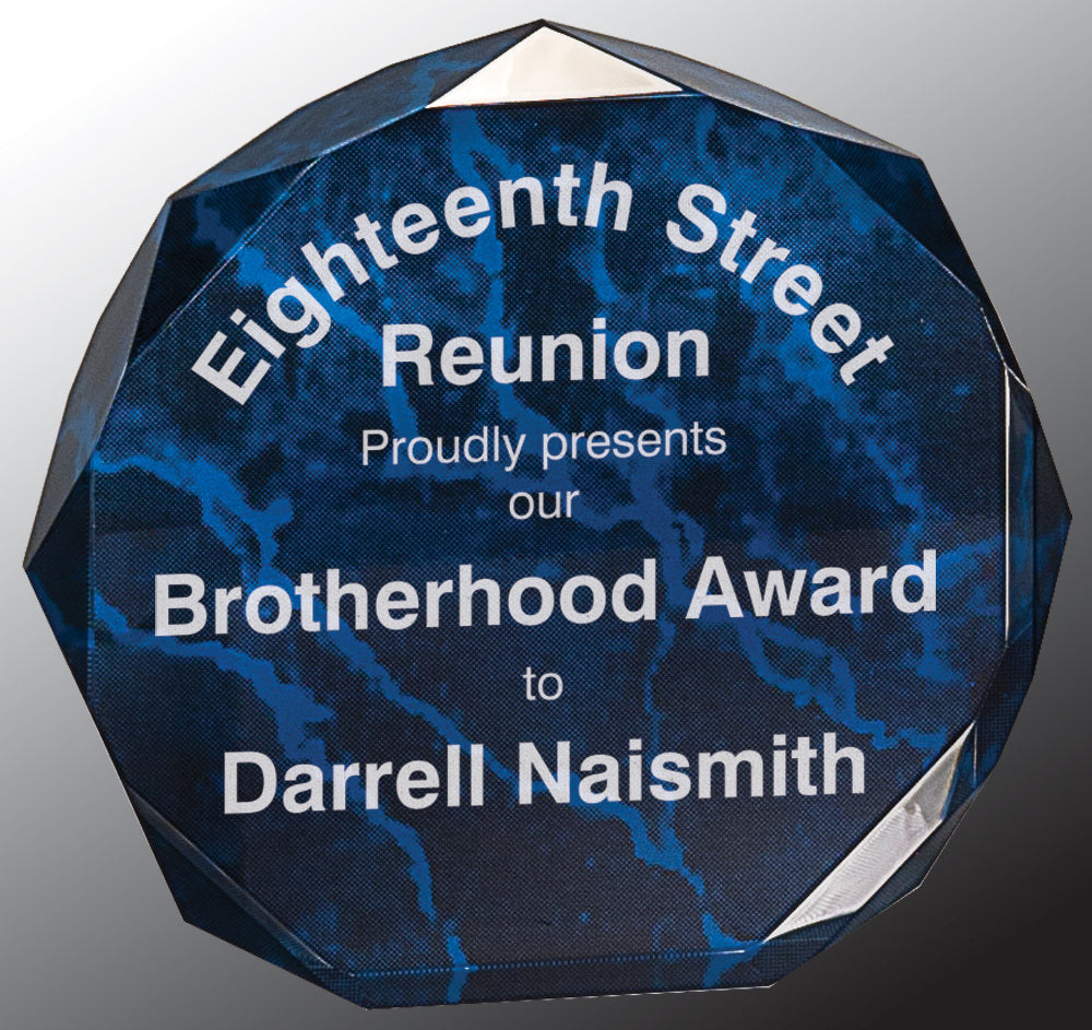 Blue Marble Octagon Award Acrylic
