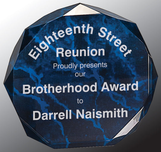 Blue Marble Octagon Award Acrylic