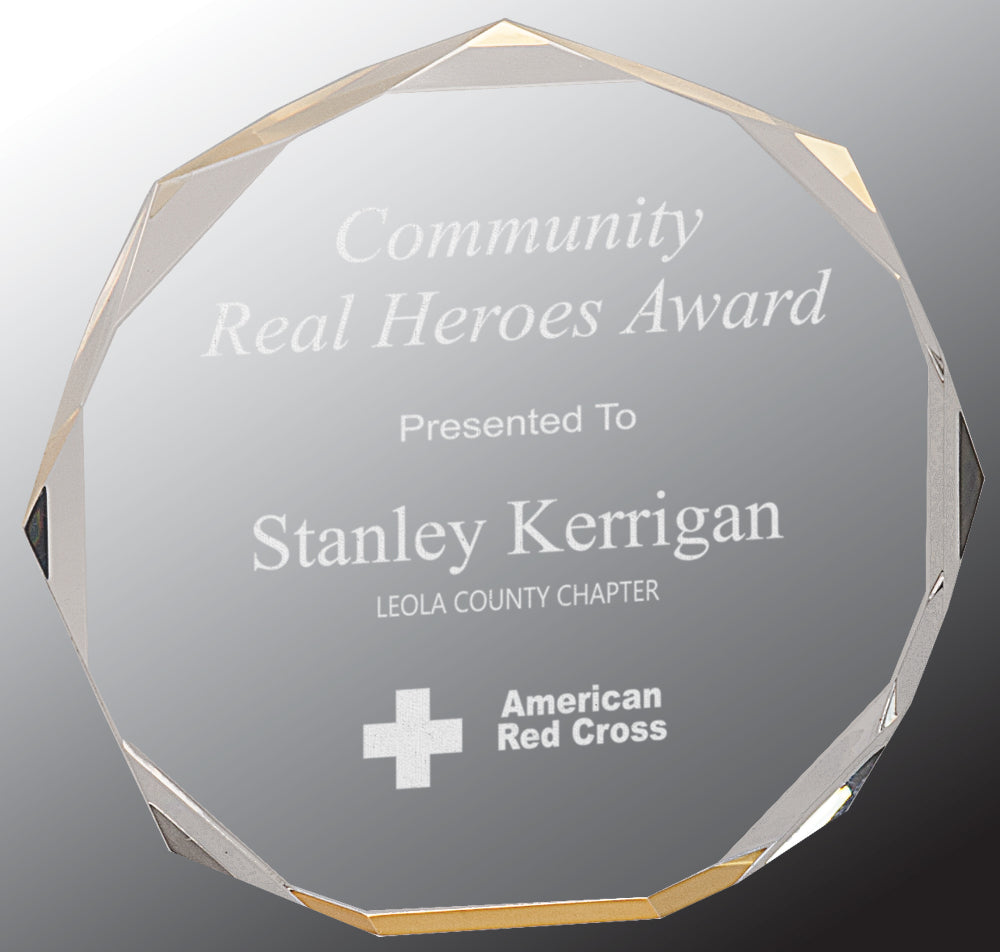Gold Octagon Acrylic Award