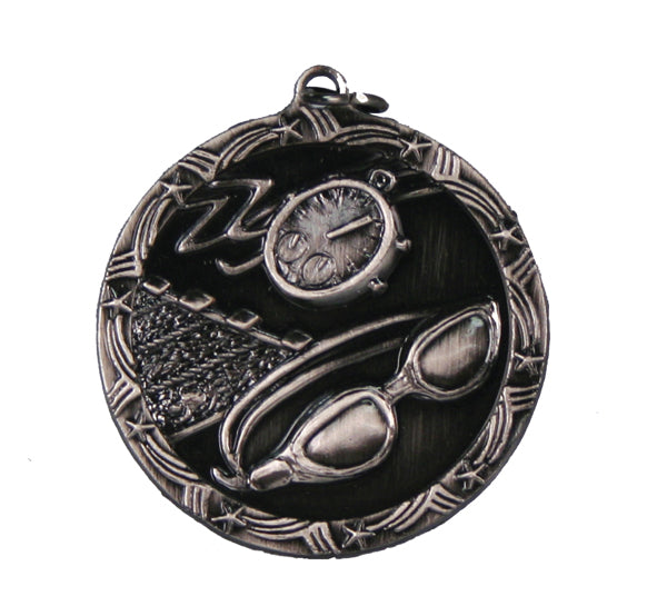 1 3/4" Swimming Shooting Star Medal