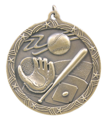 2 1/2" Baseball/Softball Shooting Star Medal