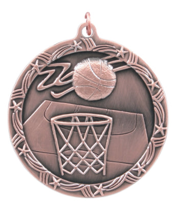 2 1/2" Basketball Shooting Star Medal