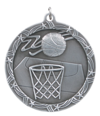 2 1/2" Basketball Shooting Star Medal