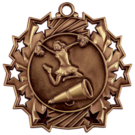 2 1/4" Cheer Ten Star Medal