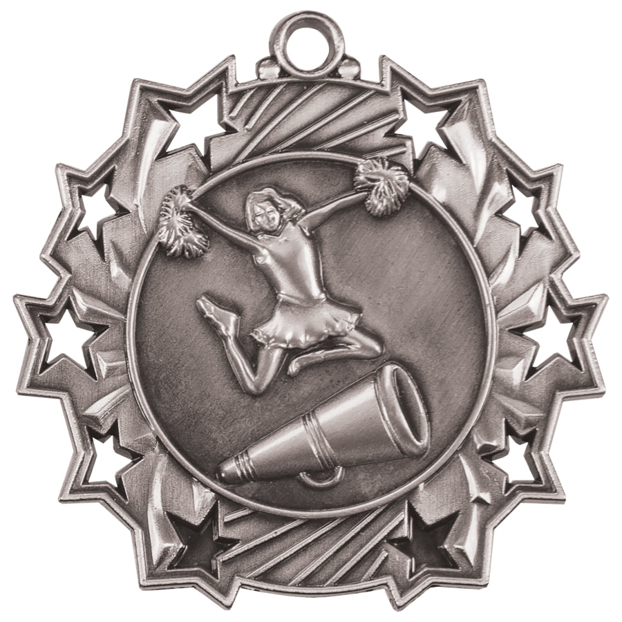 2 1/4" Cheer Ten Star Medal