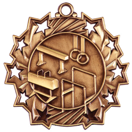2 1/4" Gymnastics Ten Star Medal
