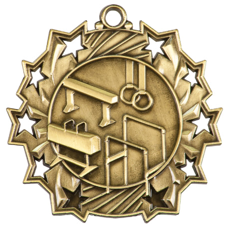 2 1/4" Gymnastics Ten Star Medal