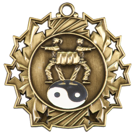 2 1/4" Martial Arts Ten Star Medal