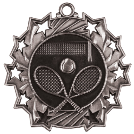 2 1/4" Tennis Ten Star Medal