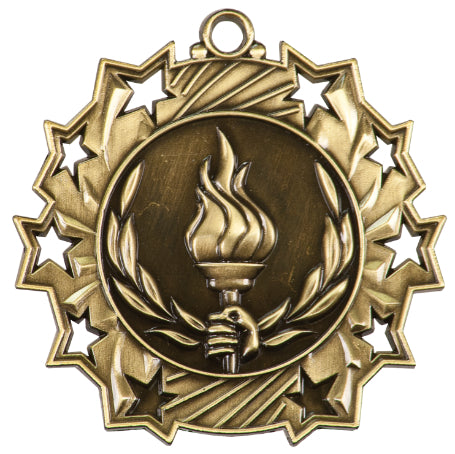 2 1/4" Victory Ten Star Medal