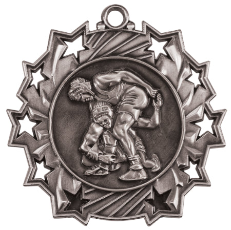 2 1/4" Wrestling Ten Star Medal