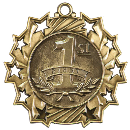 2 1/4" 1st/2nd/3rd Place Ten Star Medal