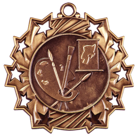 2 1/4" Art Ten Star Medal