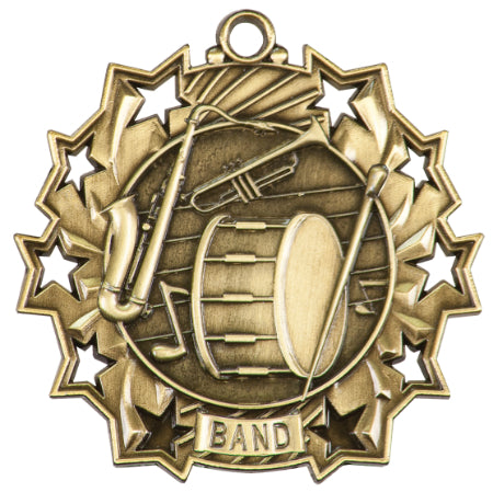 2 1/4" Band Ten Star Medal