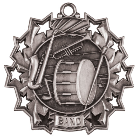 2 1/4" Band Ten Star Medal