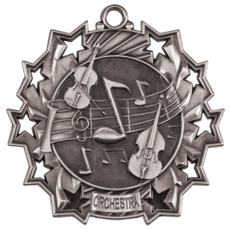 2 1/4" Orchestra Ten Star Medal