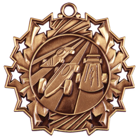 2 1/4" Pinewood Derby Ten Star Medal
