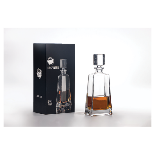 750 mL 12" Tequila Decanter in Black Gift Box with Printed Paper Sleeve