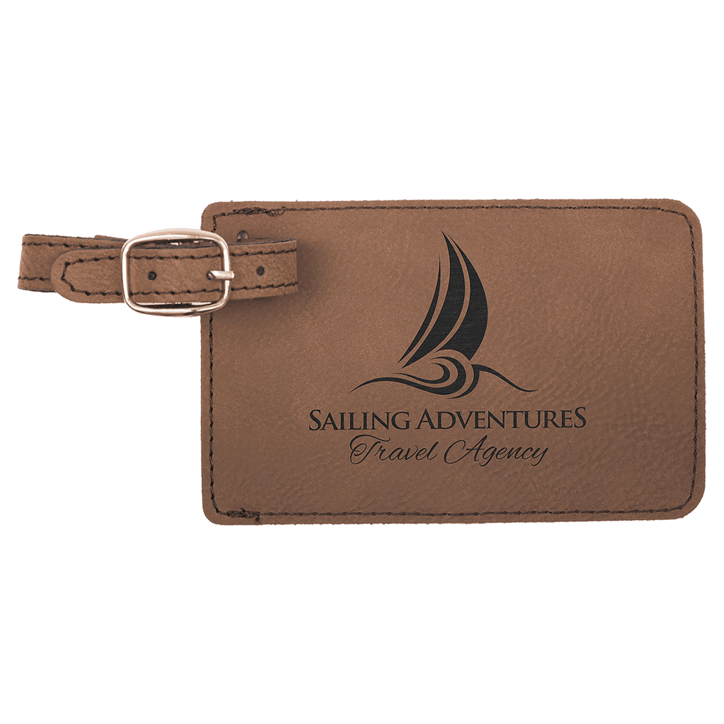 4 1/4 x 2 3/4" Laserable Leatherette Luggage Tag
