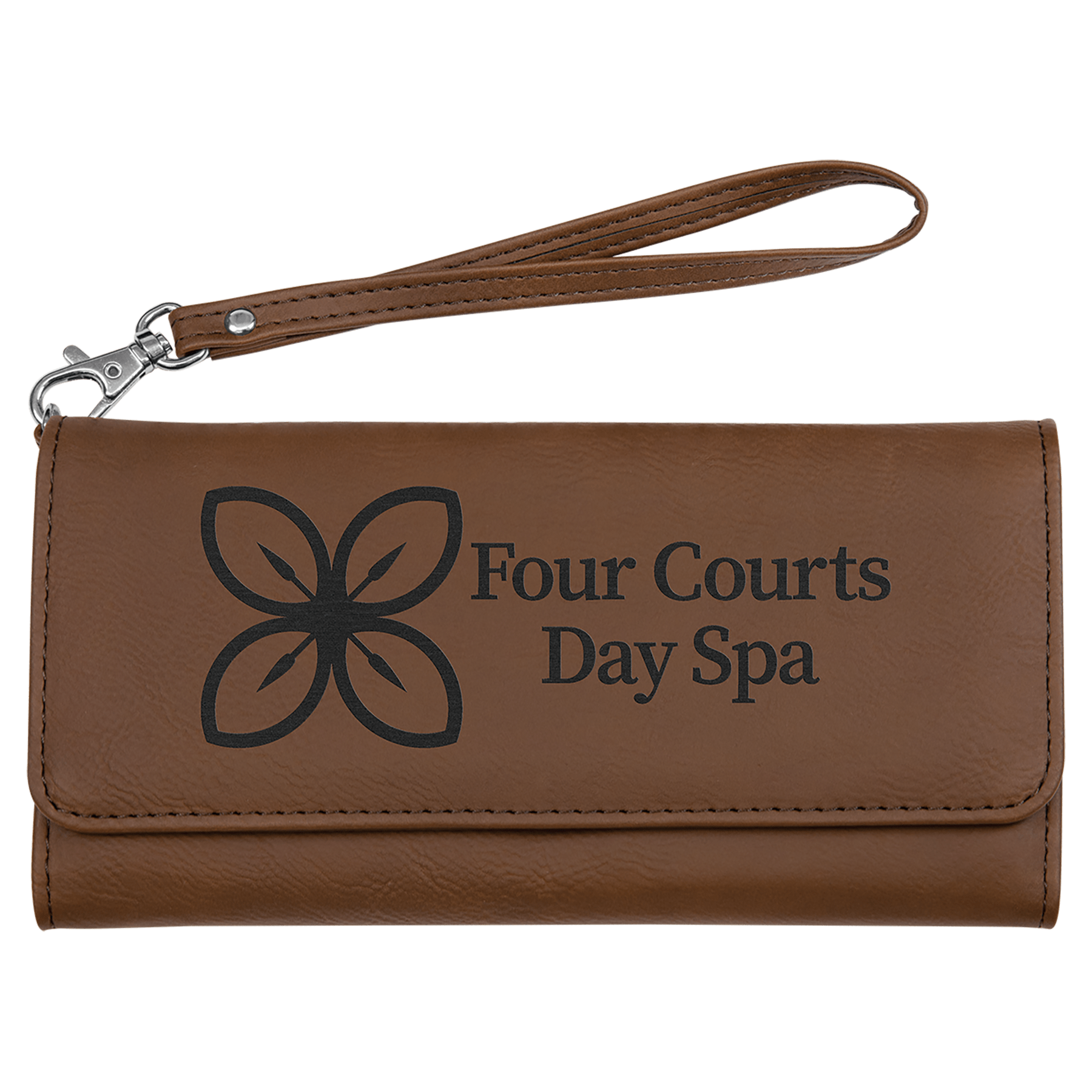 Dark Brown Wallet with Strap 7 1/2" x 4"
