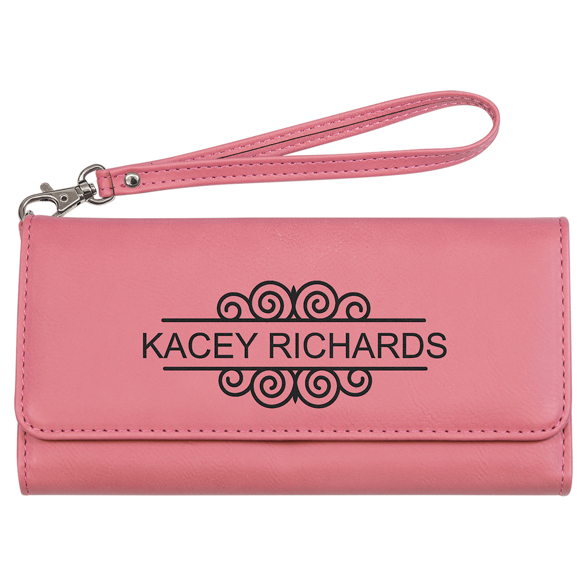 Pink Wallet with Strap 7 1/2" x 4"