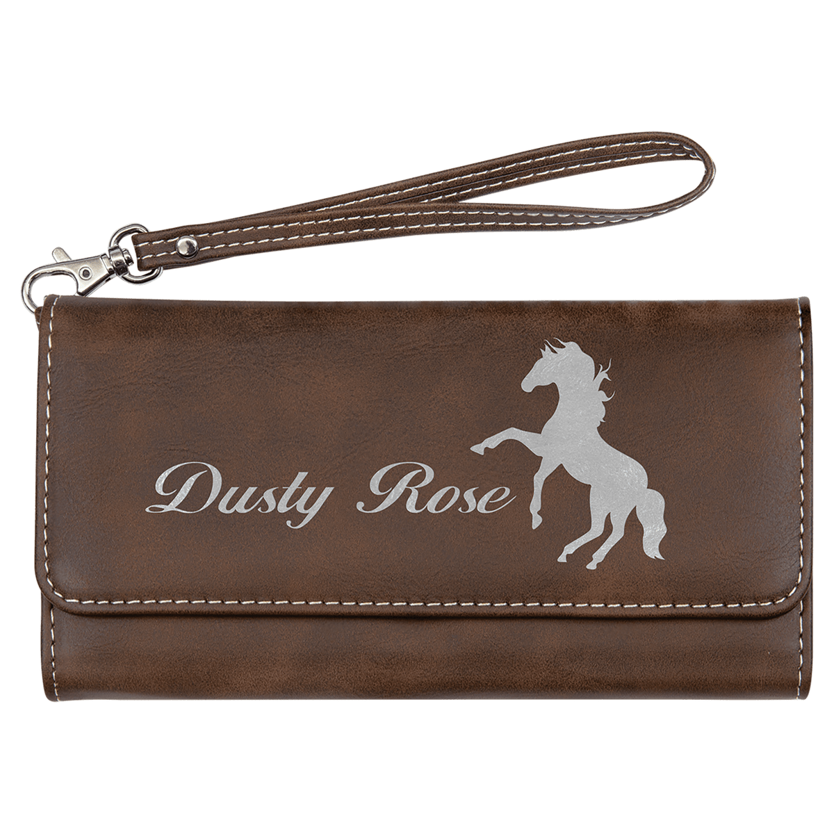 Rustic/Silver Wallet with Strap 7 1/2" x 4"