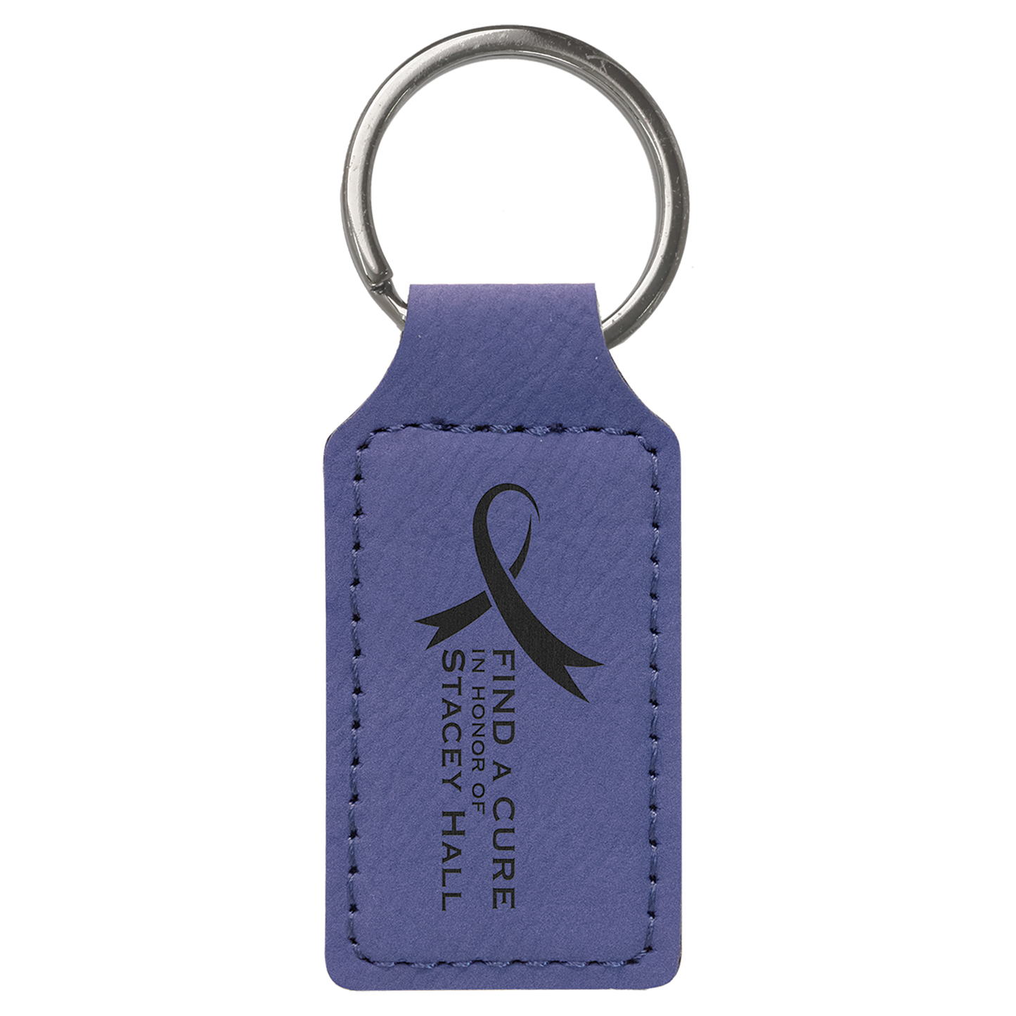 2 3/4" x 1 1/4" Leatherette Rectangle Keychain